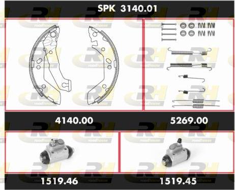 Roadhouse SPK 3140.01 - Комплект тормозных колодок, барабанные avtokuzovplus.com.ua