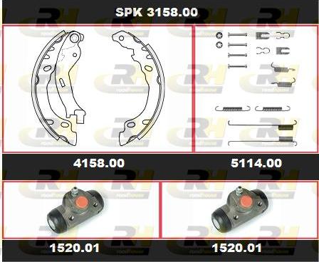 Roadhouse SPK 3158.00 - Комплект гальм, барабанний механізм autocars.com.ua