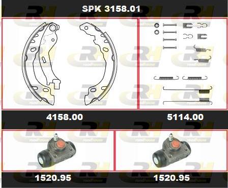 Roadhouse SPK 3158.01 - Комплект тормозных колодок, барабанные autodnr.net