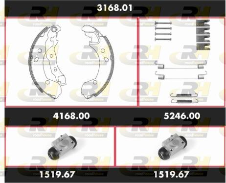 Roadhouse SPK3168.01 - Комплект тормозных колодок, барабанные autodnr.net