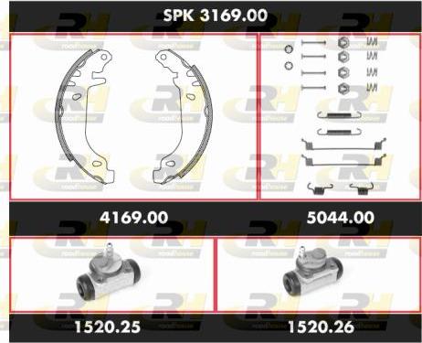 Roadhouse SPK 3169.00 - Комплект тормозных колодок, барабанные avtokuzovplus.com.ua