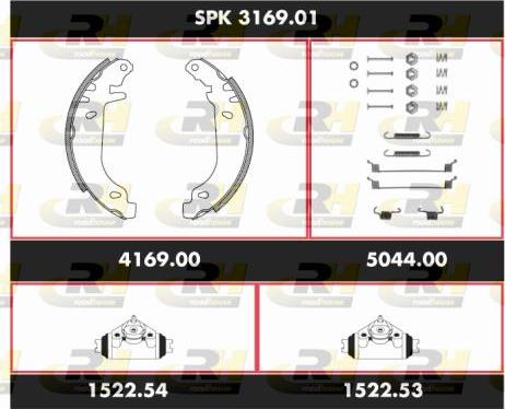 Roadhouse SPK 3169.01 - Комплект гальм, барабанний механізм autocars.com.ua