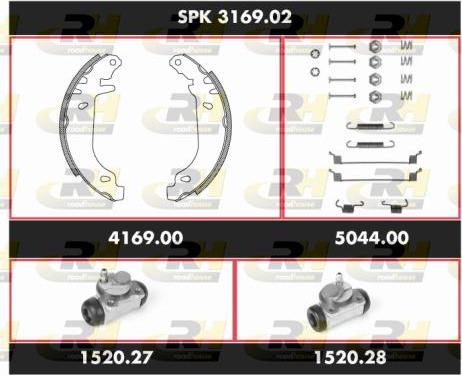 Roadhouse SPK 3169.02 - Комплект тормозных колодок, барабанные avtokuzovplus.com.ua