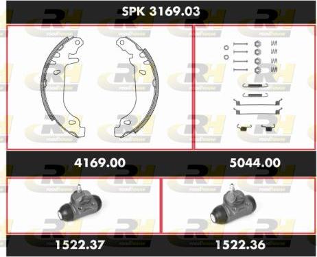 Roadhouse SPK 3169.03 - Комплект тормозных колодок, барабанные avtokuzovplus.com.ua