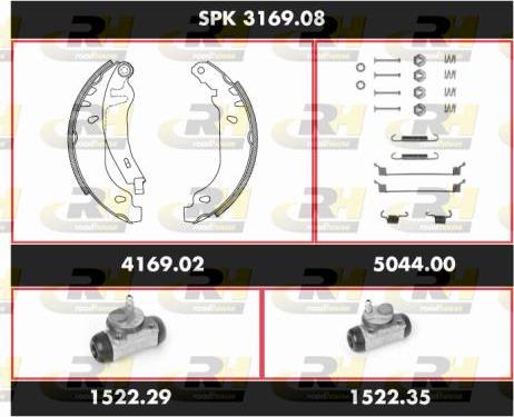 Roadhouse SPK 3169.08 - Комплект гальм, барабанний механізм autocars.com.ua