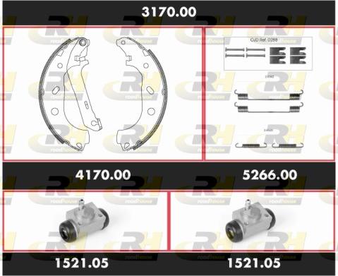 Roadhouse SPK3170.00 - Комплект тормозных колодок, барабанные autodnr.net