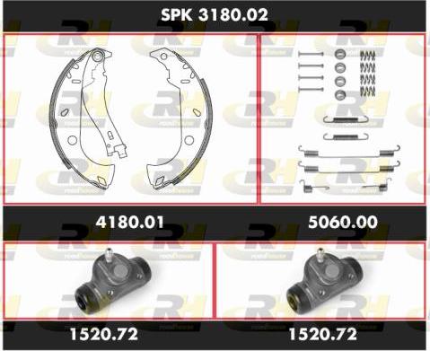 Roadhouse SPK 3180.02 - Комплект гальм, барабанний механізм autocars.com.ua