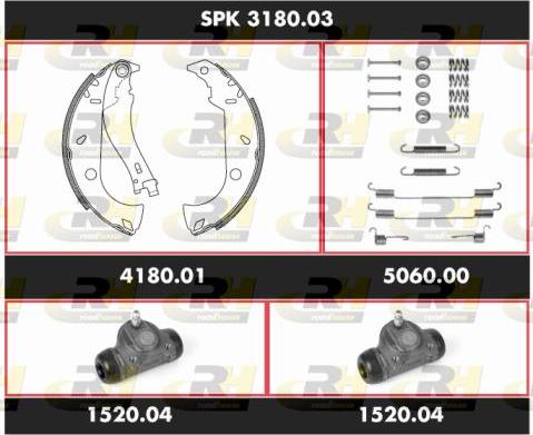 Roadhouse SPK 3180.03 - Комплект тормозных колодок, барабанные avtokuzovplus.com.ua