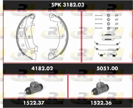 Roadhouse SPK 3182.03 - Комплект тормозных колодок, барабанные autodnr.net