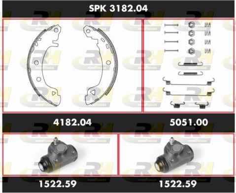 Roadhouse SPK 3182.04 - Комплект гальм, барабанний механізм autocars.com.ua