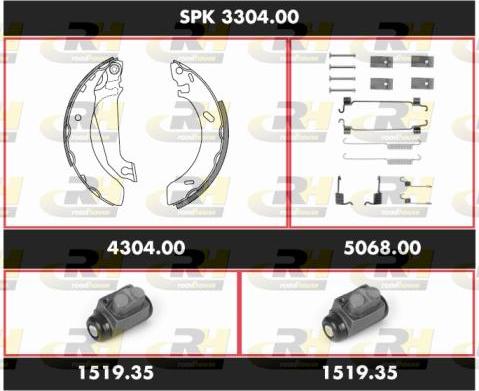 Roadhouse SPK 3304.00 - Комплект тормозных колодок, барабанные avtokuzovplus.com.ua