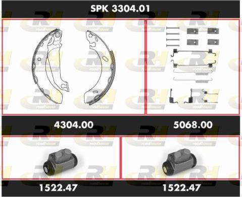 Roadhouse SPK 3304.01 - Комплект гальм, барабанний механізм autocars.com.ua