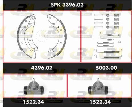 Roadhouse SPK 3396.03 - Комплект гальм, барабанний механізм autocars.com.ua