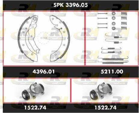 Roadhouse SPK 3396.05 - Комплект гальм, барабанний механізм autocars.com.ua