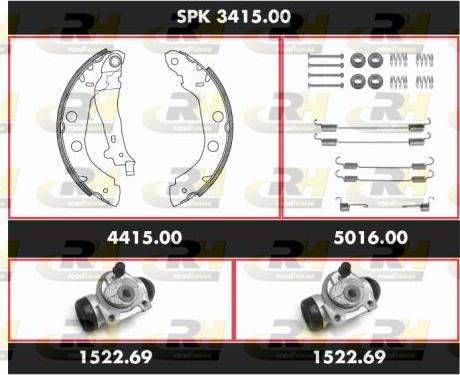 Roadhouse SPK 3415.00 - Комплект гальм, барабанний механізм autocars.com.ua