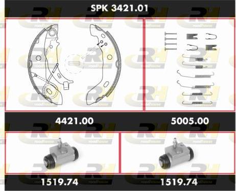 Roadhouse SPK 3421.01 - Комплект тормозных колодок, барабанные autodnr.net