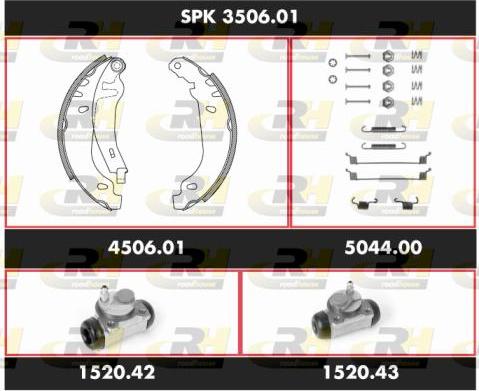 Roadhouse SPK 3506.01 - Комплект гальм, барабанний механізм autocars.com.ua