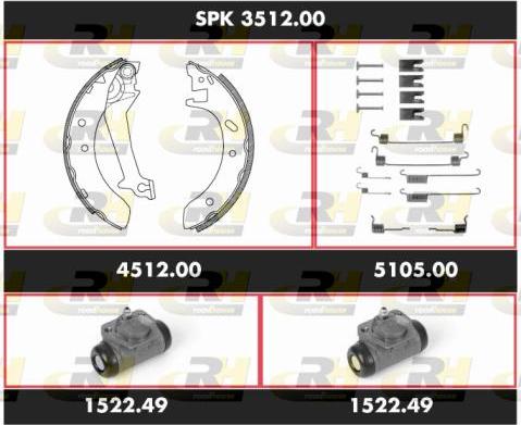 Roadhouse SPK 3512.00 - Комплект тормозных колодок, барабанные avtokuzovplus.com.ua