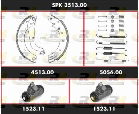 Roadhouse SPK 3513.00 - Комплект гальм, барабанний механізм autocars.com.ua