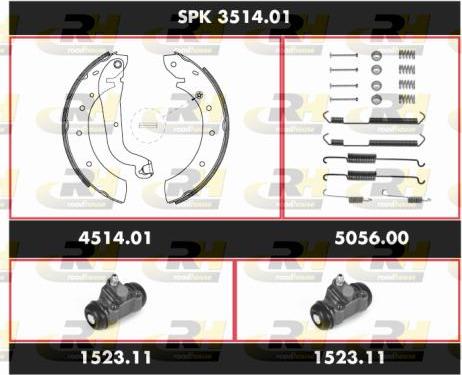 Roadhouse SPK 3514.01 - Комплект гальм, барабанний механізм autocars.com.ua