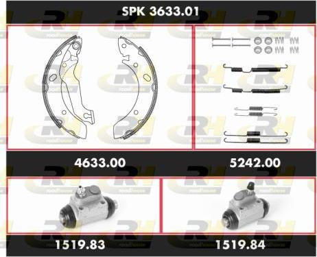 Roadhouse SPK 3633.01 - Комплект тормозных колодок, барабанные avtokuzovplus.com.ua