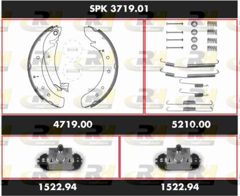 Roadhouse SPK 3719.01 - Комплект гальм, барабанний механізм autocars.com.ua