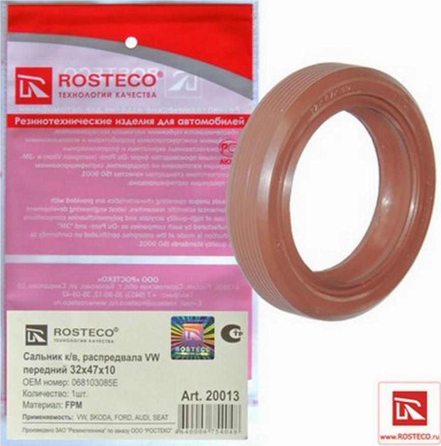 Rosteco 20013 - Уплотняющее кольцо, коленчатый вал autodnr.net