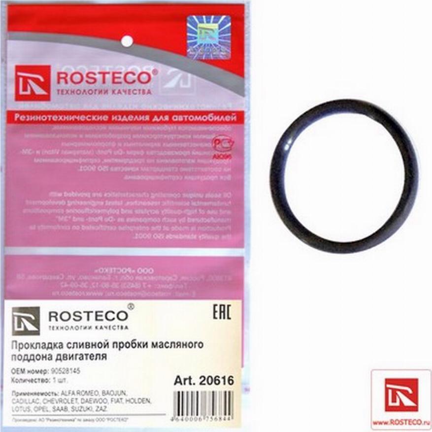 Rosteco 20616 - Уплотнительное кольцо, резьбовая пробка маслосливного отверстия autodnr.net