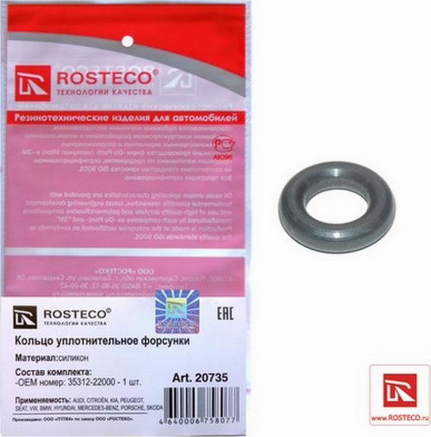 Rosteco 20735 - Уплотнительное кольцо, клапанная форсунка autodnr.net