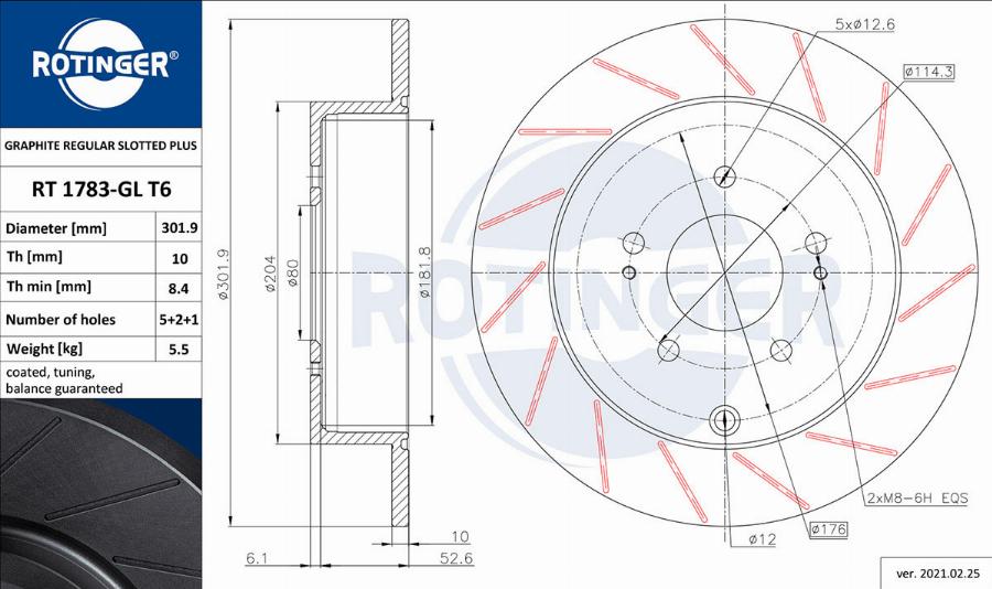 Rotinger RT 1783-GL T6 - Тормозной диск autodnr.net