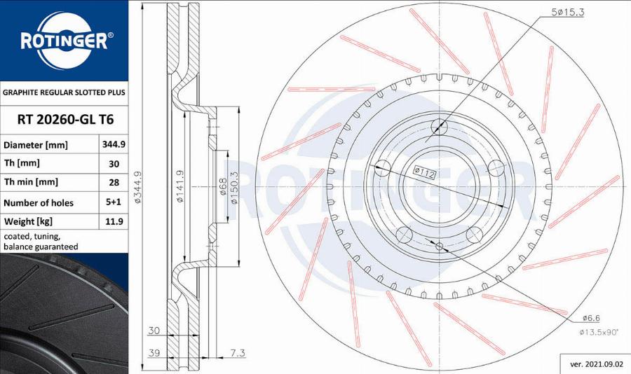 Rotinger RT 20260-GL T6 - Гальмівний диск autocars.com.ua