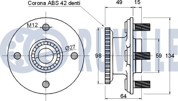 Ruville 220028 - Комплект подшипника ступицы колеса avtokuzovplus.com.ua