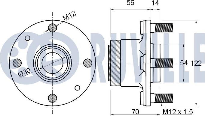 Ruville 220048 - Комплект підшипника маточини колеса autocars.com.ua