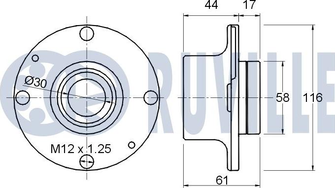 Ruville 220277 - Комплект підшипника маточини колеса autocars.com.ua