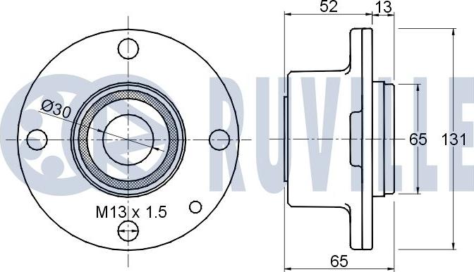 Ruville 220286 - Комплект підшипника маточини колеса autocars.com.ua