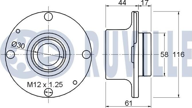 Ruville 220298 - Комплект підшипника маточини колеса autocars.com.ua