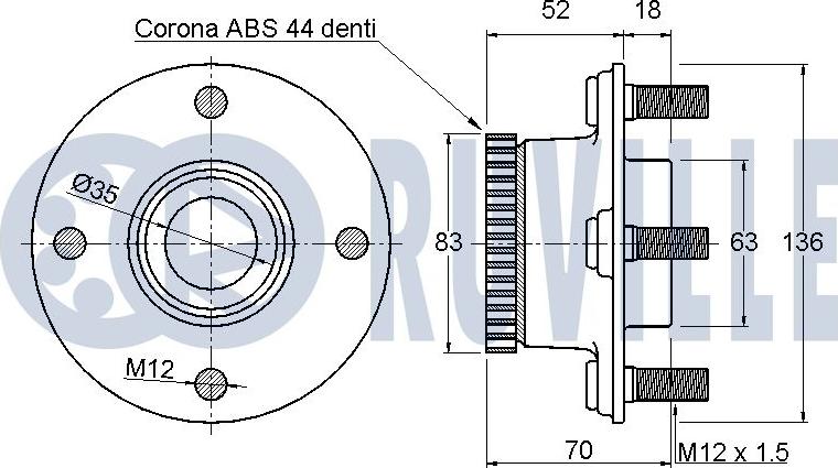 Ruville 220320 - Комплект подшипника ступицы колеса avtokuzovplus.com.ua