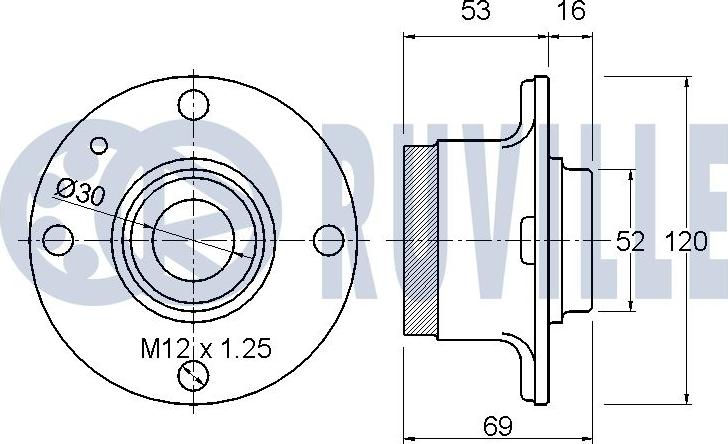 Ruville 220564 - Комплект підшипника маточини колеса autocars.com.ua