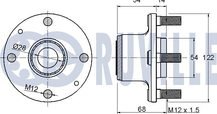 Ruville 220764 - Комплект підшипника маточини колеса autocars.com.ua