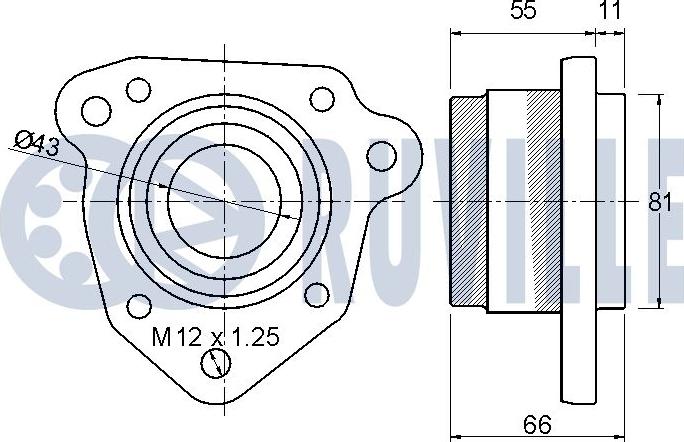 Ruville 220865 - Комплект підшипника маточини колеса autocars.com.ua