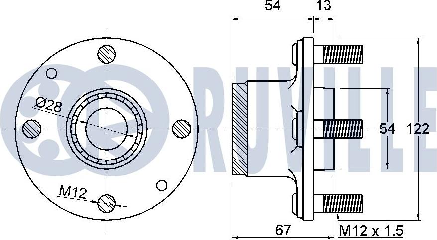 Ruville 220878 - Комплект підшипника маточини колеса autocars.com.ua