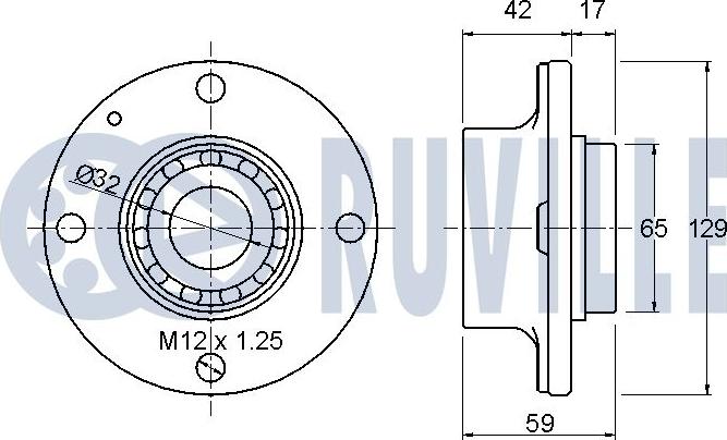 Ruville 220945 - Комплект підшипника маточини колеса autocars.com.ua