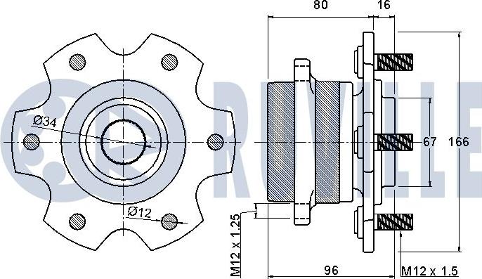 Ruville 220995 - Комплект підшипника маточини колеса autocars.com.ua