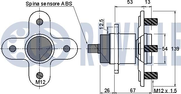 Ruville 221347 - Комплект підшипника маточини колеса autocars.com.ua