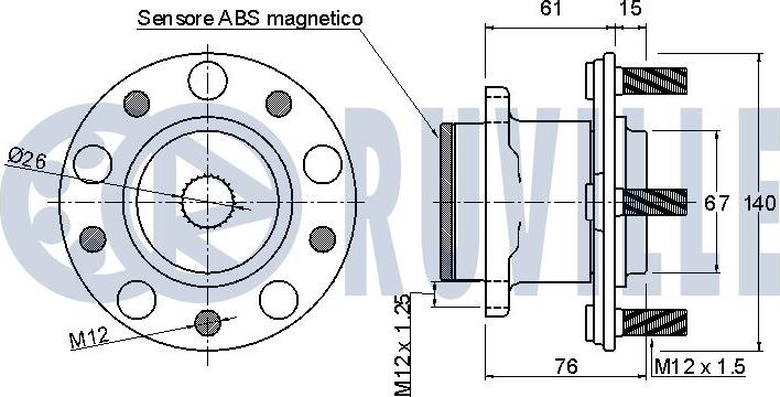 Ruville 221366 - Комплект подшипника ступицы колеса avtokuzovplus.com.ua