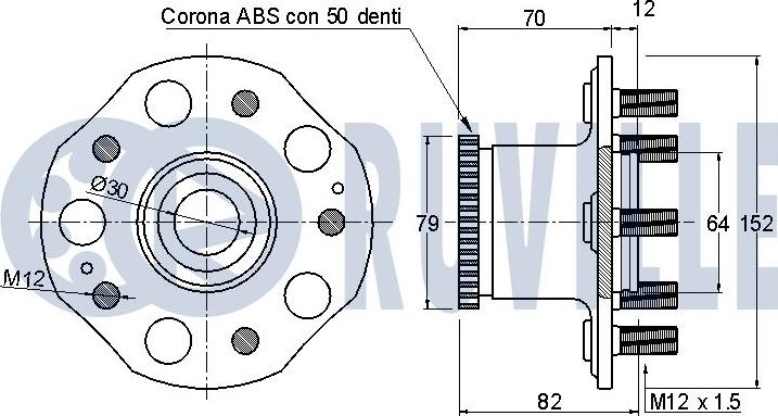 Ruville 221385 - Комплект подшипника ступицы колеса avtokuzovplus.com.ua