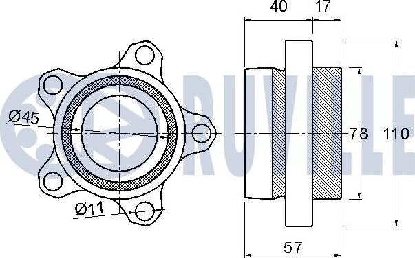 Ruville 221391 - Комплект підшипника маточини колеса autocars.com.ua