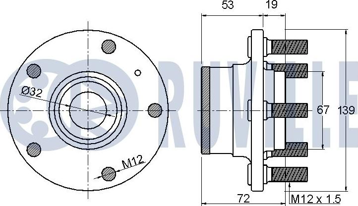 Ruville 221403 - Комплект подшипника ступицы колеса avtokuzovplus.com.ua