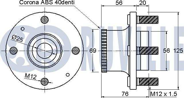 Ruville 221461 - Комплект подшипника ступицы колеса autodnr.net