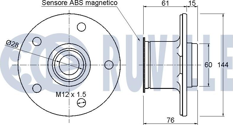 Ruville 221470 - Комплект підшипника маточини колеса autocars.com.ua